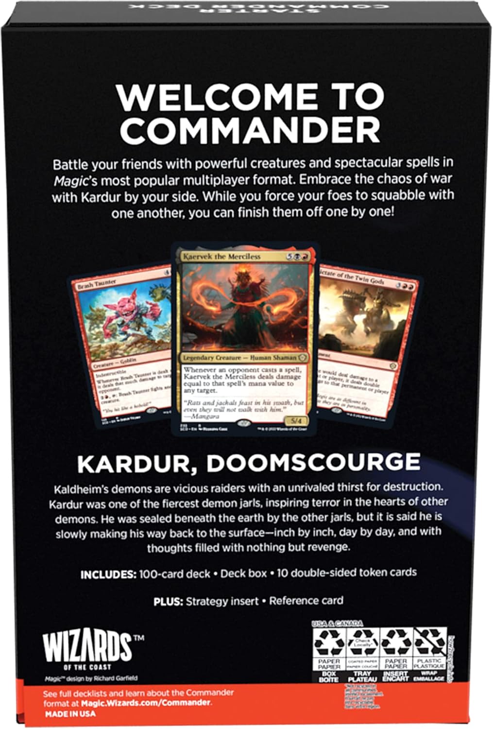 Magic: The Gathering Starter Commander Deck - Chaos Incarnate (Black-Red) | Ready-to-Play Deck for Beginners and Fans | Ages 13+ | Collectible Card Games