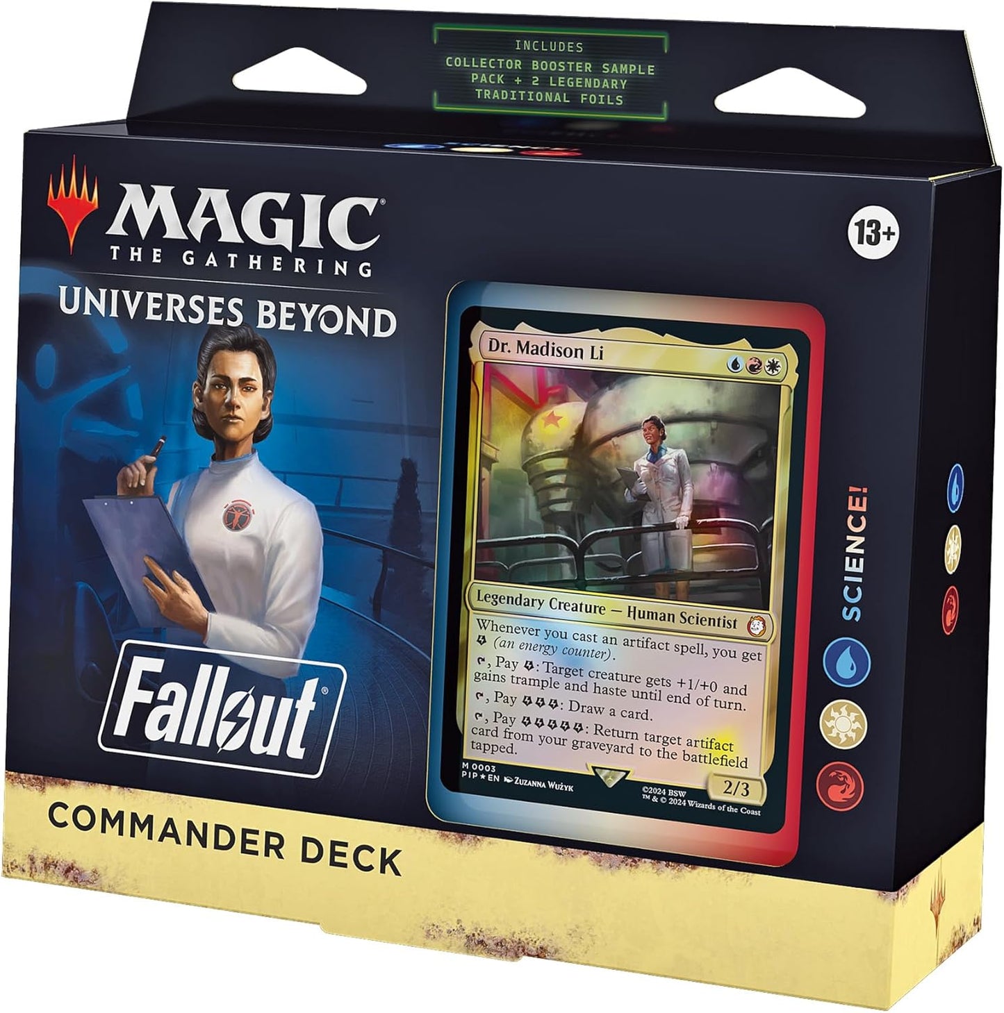 Magic: The Gathering Fallout Commander Deck – Mutant Menace (100-Card Deck, 2-Card Collector Booster Sample Pack + Accessories)