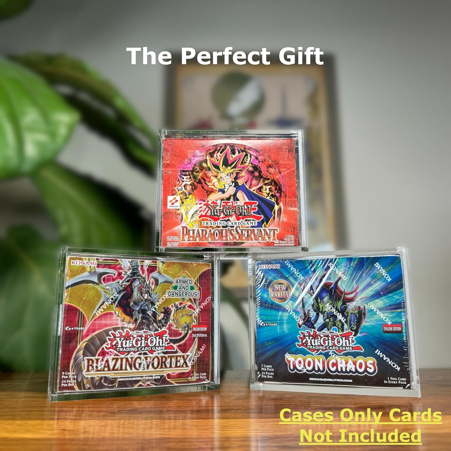 Acrylic Yugioh Booster Box Case (3 Pack) Acrylic Display Case for Yu-Gi-Oh Booster Box - Sliding Magnetic Lid 5MM Thick - Hard Yugioh Card Booster Box Case Storage Clear Acrylic Display Case