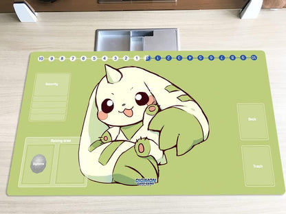 New DTCG Duel Playmat Digimon Board Terriermon Trading Card Game Mat Desk Pad + Free Bag (ZD002-033-SM)