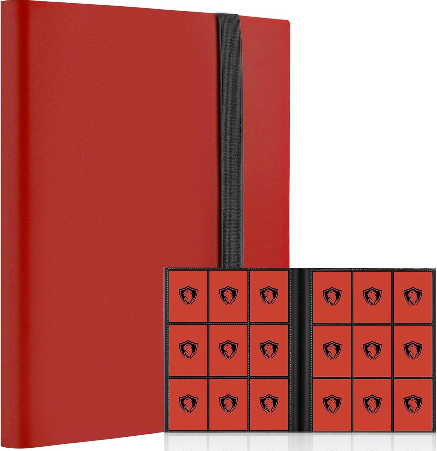 Trading Card Binder 9 Pocket, 360 Pockets Trading Card Holder Book, Premium PU Cover Zip Folder Binder, Side Loading Carrying Case Binder Album for TCG, MTG,Sports Cards, Game Cards (Orange-1)