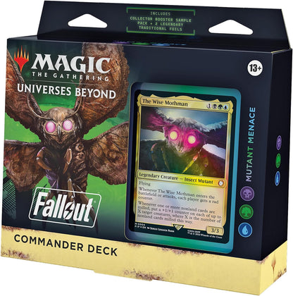 Magic: The Gathering Fallout Commander Deck – Mutant Menace (100-Card Deck, 2-Card Collector Booster Sample Pack + Accessories)