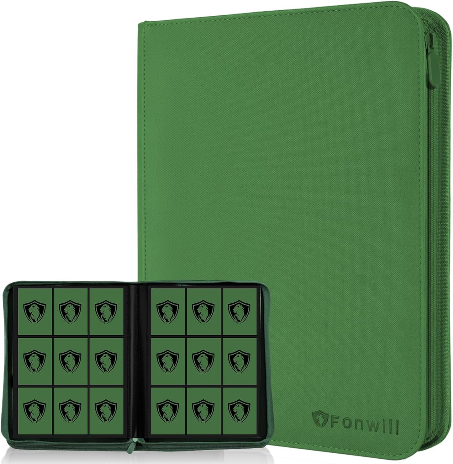 Trading Card Binder 9 Pocket, 360 Pockets Trading Card Holder Book, Premium PU Cover Zip Folder Binder, Side Loading Carrying Case Binder Album for TCG, MTG,Sports Cards, Game Cards (Orange-1)