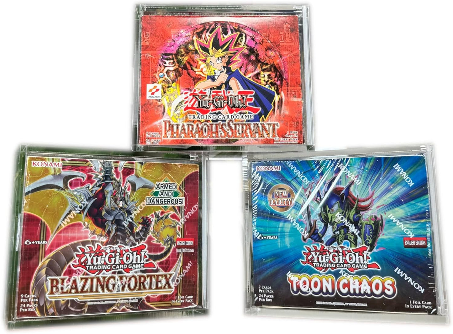 Acrylic Yugioh Booster Box Case (3 Pack) Acrylic Display Case for Yu-Gi-Oh Booster Box - Sliding Magnetic Lid 5MM Thick - Hard Yugioh Card Booster Box Case Storage Clear Acrylic Display Case