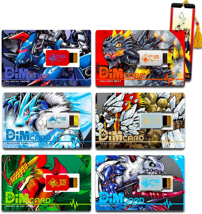 Digimon Dim Card Pack - Bundle with Vital Hero Cards Including Hermit in The Jungle, Nu Metal Empire, Volcanic Beat, Blizzard Fang, Infinite Tide, Titan of Dust Plus Bookmark | Digimon Dim Cards