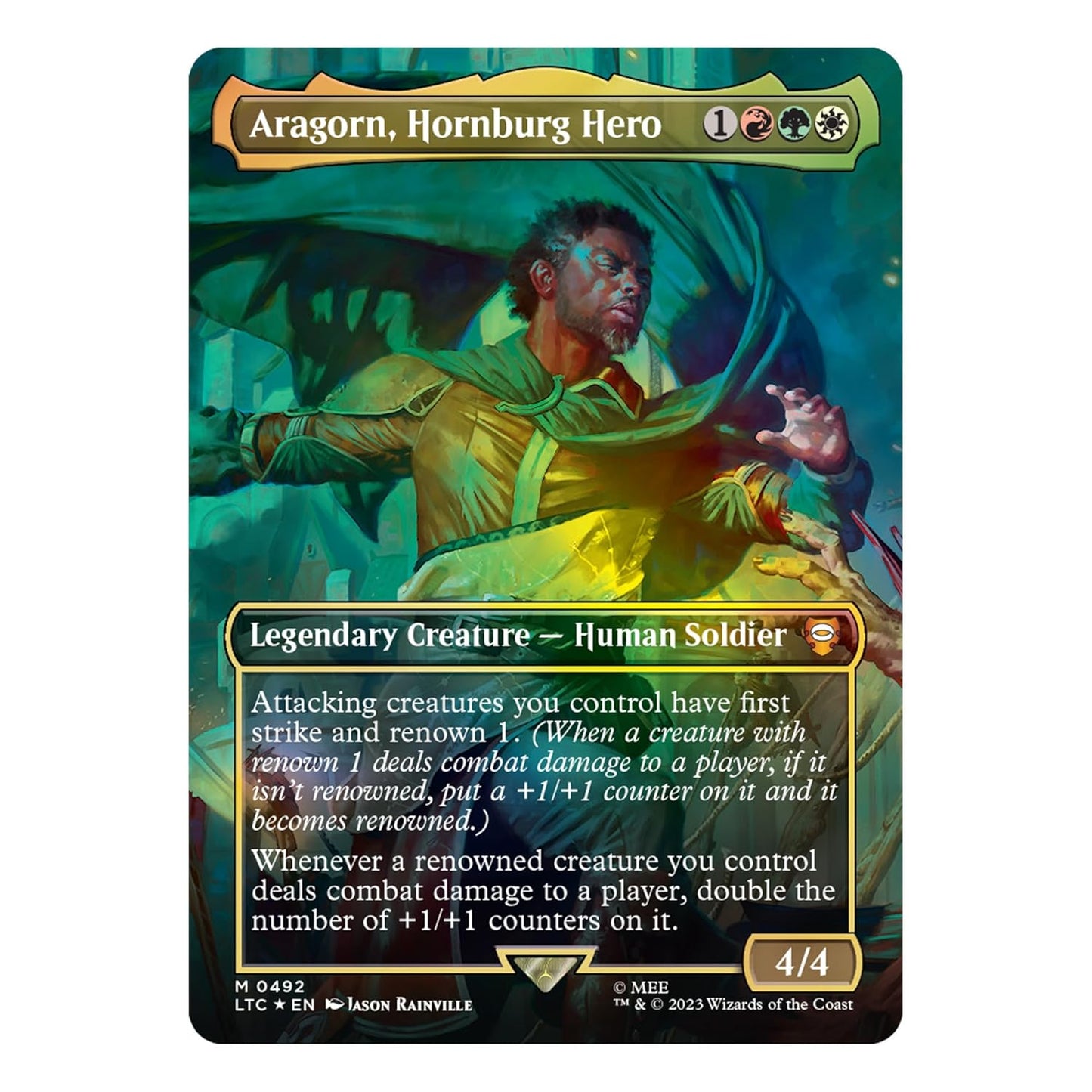 Magic: The Gathering The Lord of The Rings: Tales of Middle-Earth Scene Box - Aragorn at Helm’s Deep (6 Scene Cards, 6 Art Cards, 3 Set Boosters + Display Easel)