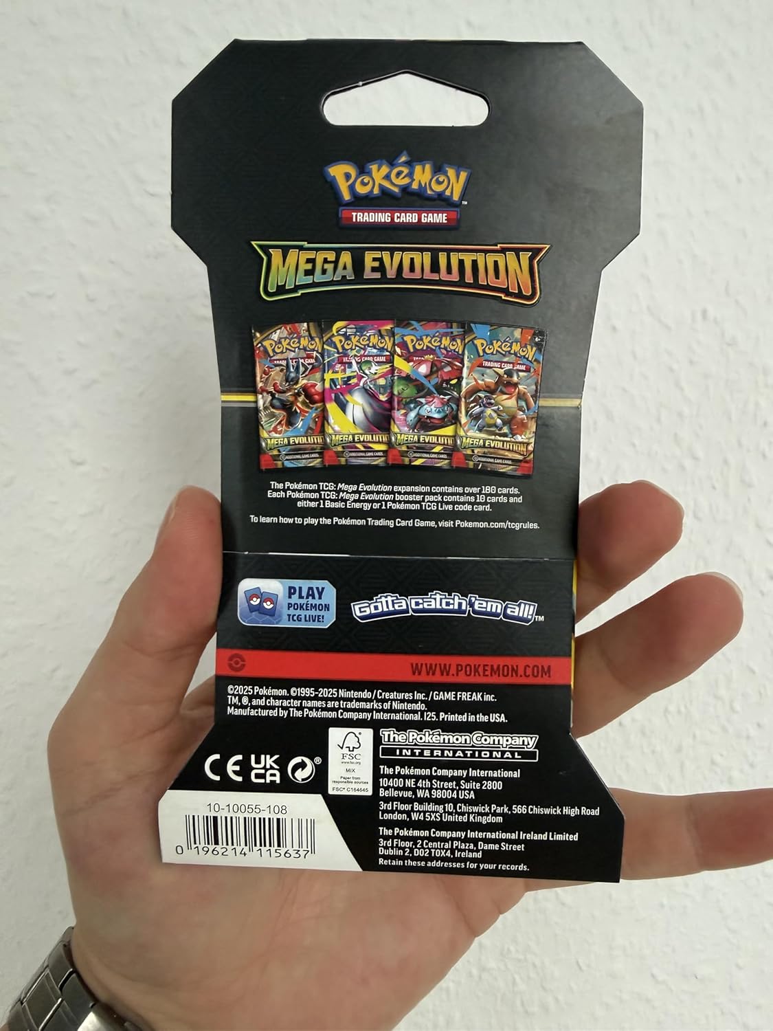 Pokemon TCG: Mega Evolution Sleeved Booster Pack - 10 Cards