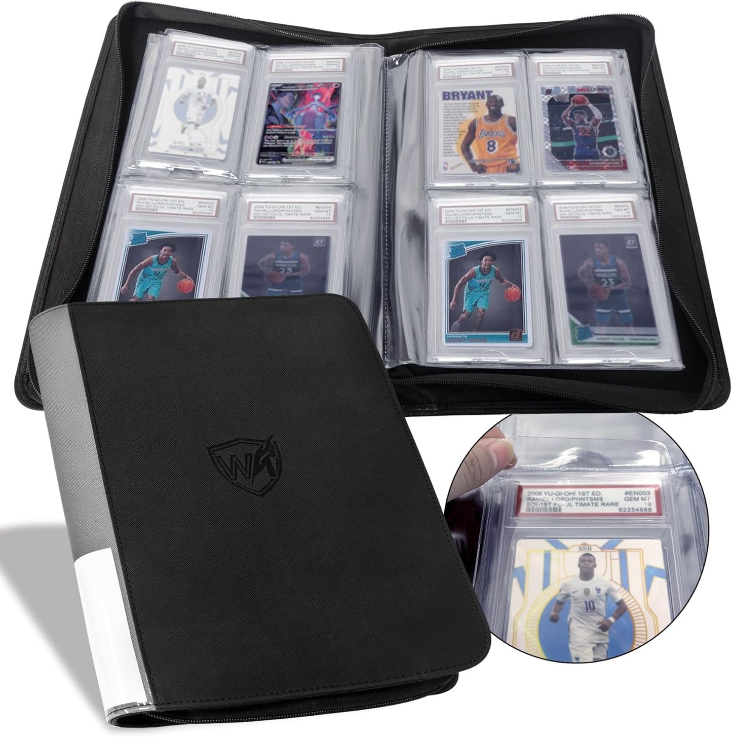Toploader Binder for Dragon Ball Cards,Holds 288 Toploaders,9-Pocket Ringless Double-Sided Pockets for Dragon Ball Cards,Waterproof Top Loader Card Storage for Anime Cards