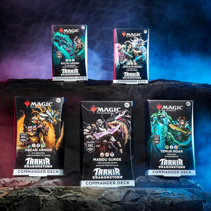 Magic: The Gathering Tarkir: Dragonstorm Commander Deck Bundle - Includes All 5 Decks (Abzan Armor, Jeskai Striker, Sultai Arisen, Mardu Surge, Temur Roar)