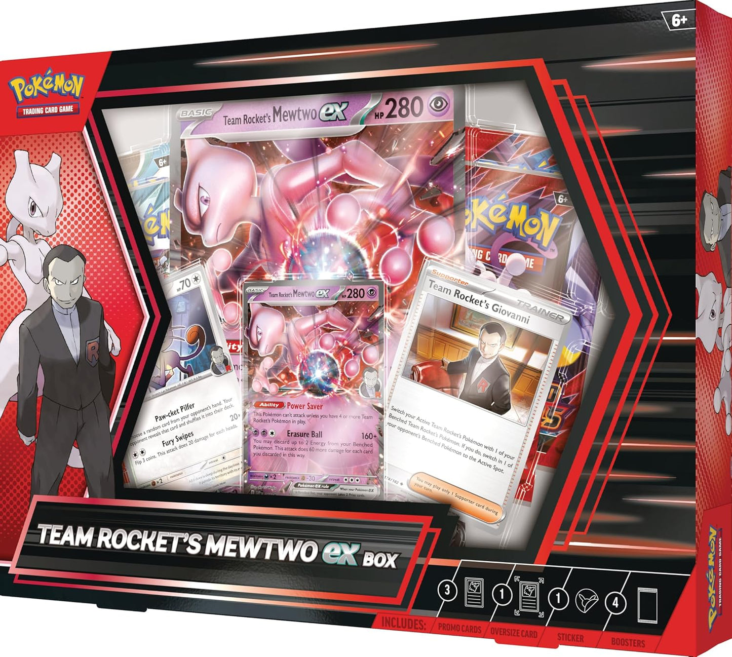 Pokemon TCG: Team Rocket’s Mewtwo ex Box - 4 Packs, Promos